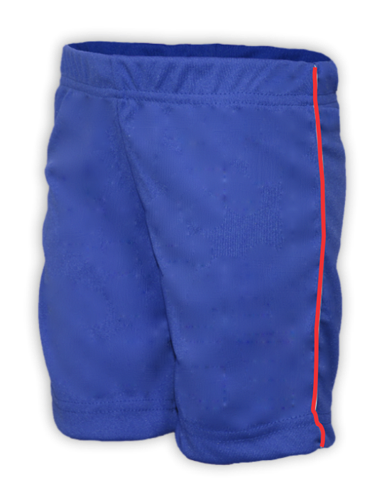 Bermuda Helanca Infantil Azul Royal Friso Listra Vermelho