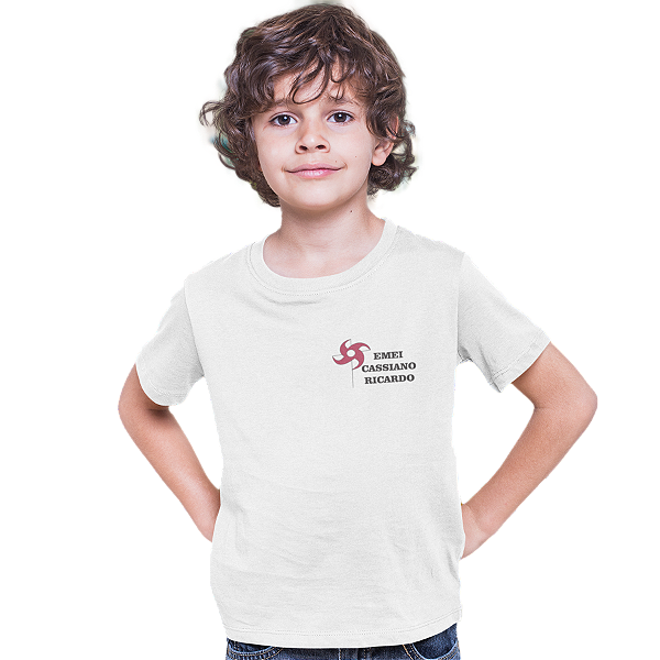 Camiseta Escolar Infantil 100% Algodão Manga Curta - EMEI Cassiano Ricardo