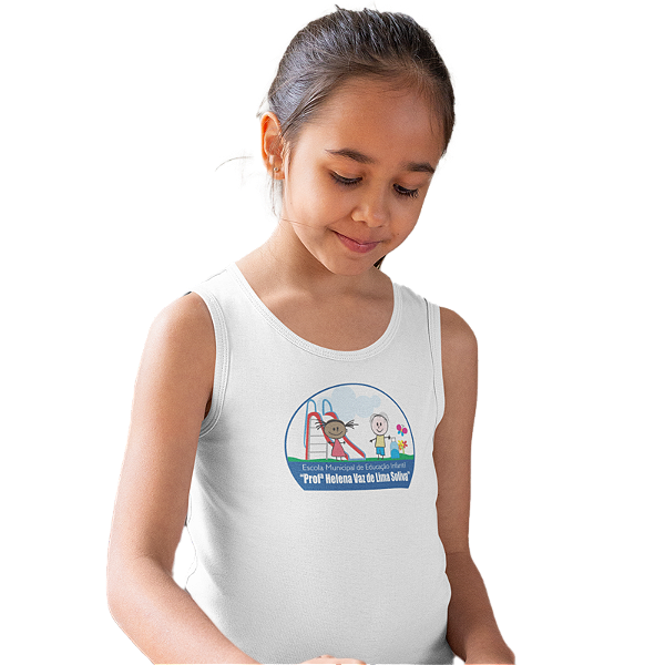 Camiseta Escolar Infantil 100% Poliéster Regata - EMEI Profª Helena Vaz de Lima Soliva