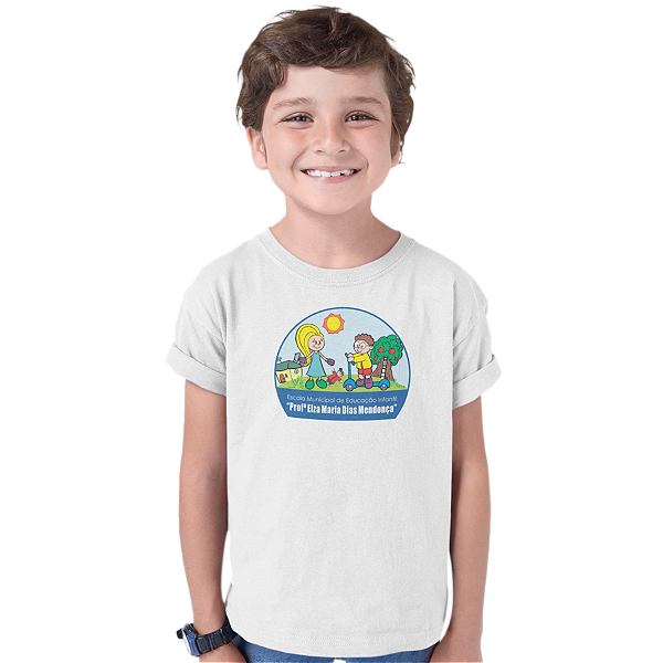 Camiseta Escolar Infantil 100% Poliéster Manga Curta - EMEI Profª Elza Maria Dias Mendonça