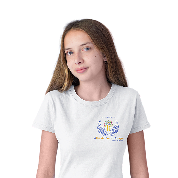 Camiseta Escolar Juvenil 100% Poliéster Manga Curta  - EMEF Profª Alda de Souza Araujo