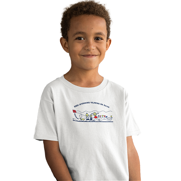 Camiseta Escolar Infantil 100% Poliéster Manga Curta  - EMEI Afonsino Vilhena da Silva