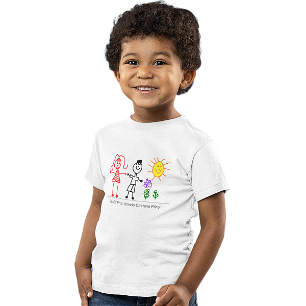 Camiseta Escolar Infantil 100% Poliéster Manga Curta - EMEI Prof. Arlindo Caetano Filho