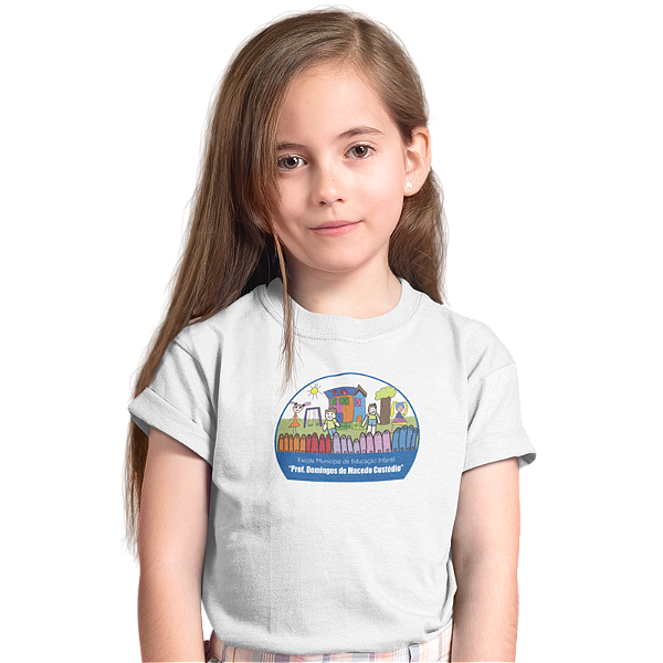 Camiseta Escolar Infantil 100% Poliéster Manga Curta - EMEI Prof. Domingos de Macedo Custódio