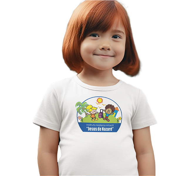Camiseta Escolar Infantil 100% Poliéster Manga Curta - IMI Jesus de Nazaré