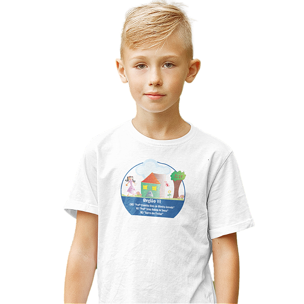 Camiseta Escolar Infantil 100% Poliéster Manga Curta - Região 11