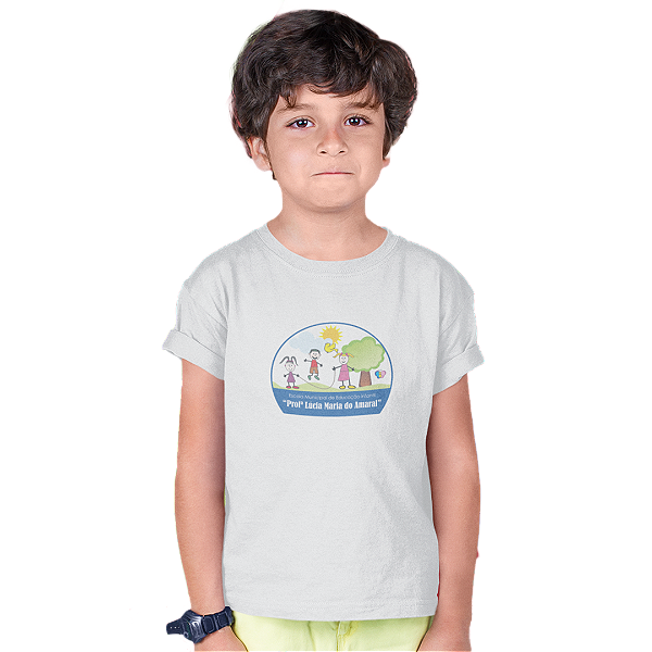 Camiseta Escolar Infantil 100% Poliéster Manga Curta  - EMEI Profª Lúcia Maria do Amaral