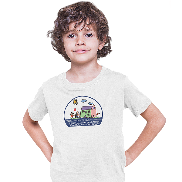 Camiseta Escolar Infantil 100% Poliéster Manga Curta - EMEI Profª Valéria A. de Almeida Vasconcelos