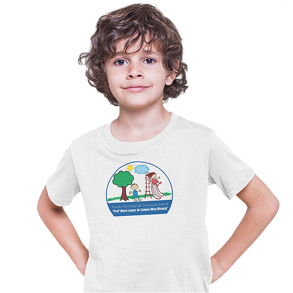 Camiseta Escolar Infantil 100% Poliéster Manga Curta - EMEI Profª Maria Leonor de Campos M. Miranda