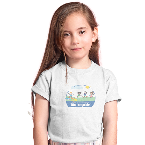 Camiseta Escolar Infantil 100% Poliéster Manga Curta - NEI Rio Comprido
