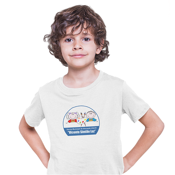 Camiseta Escolar Infantil 100% Poliéster Manga Curta - EMEI Vicente Simião Luz
