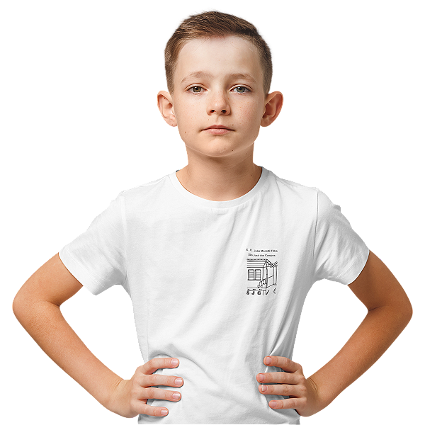 Camiseta Escolar Infantil 100% Poliéster Manga Curta - E.E. João Morotti Filho