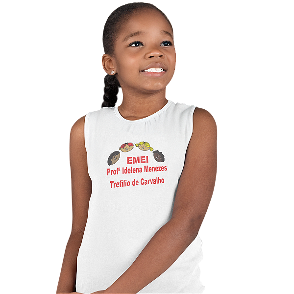 Camiseta Escolar Infantil 100% Poliéster Regata - EMEI Profª Idelena Menezes Trefílio de Carvalho