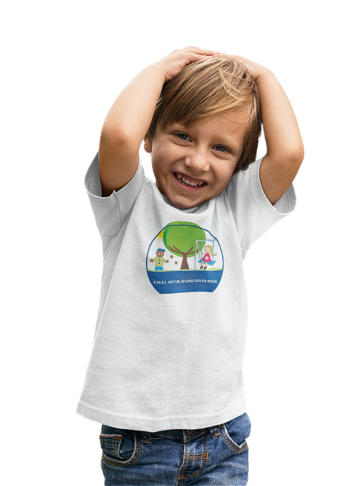 Camiseta Escolar Infantil 100% Poliéster Manga Curta  - EMEI Artur Aparecido da Rosa