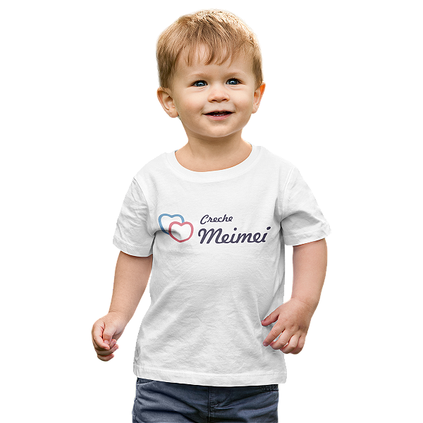 Camiseta Escolar Infantil 100% Poliéster Manga Curta - Creche Meimei