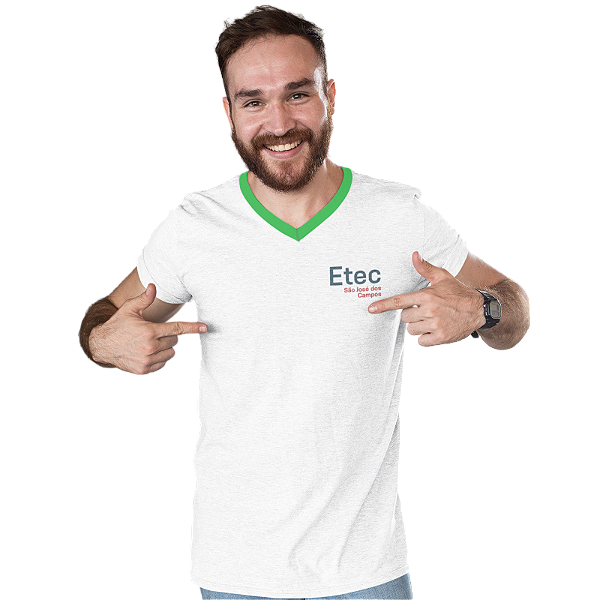 Camiseta Escolar Adulto 100% Poliéster Manga Curta - ETEC