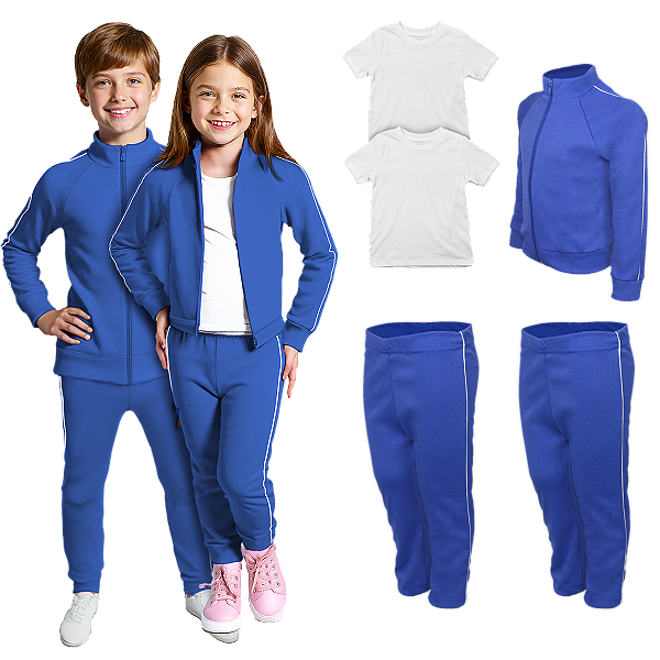 Kit Conjunto de Helanca Roupa Infantil Escolar