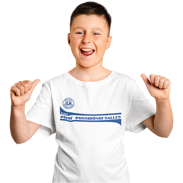 Camiseta Escolar Infantil 100% Algodão Manga Curta - EMEF Prof. Possidônio Salles