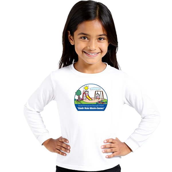 Camiseta Escolar Infantil 100% Poliéster Manga longa - EMEI Aladir Maia Ribeiro Gomes