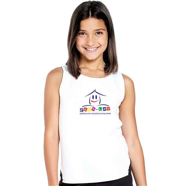 Camiseta Escolar Infantil 100% Poliéster Regata - CECOI Éden Lar