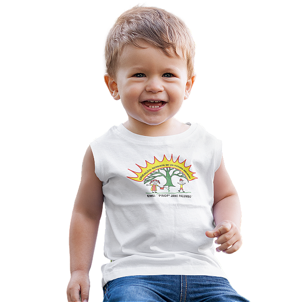 Camiseta Escolar Infantil 100% Poliéster Regata - EMEI Profª Jane Palumbo