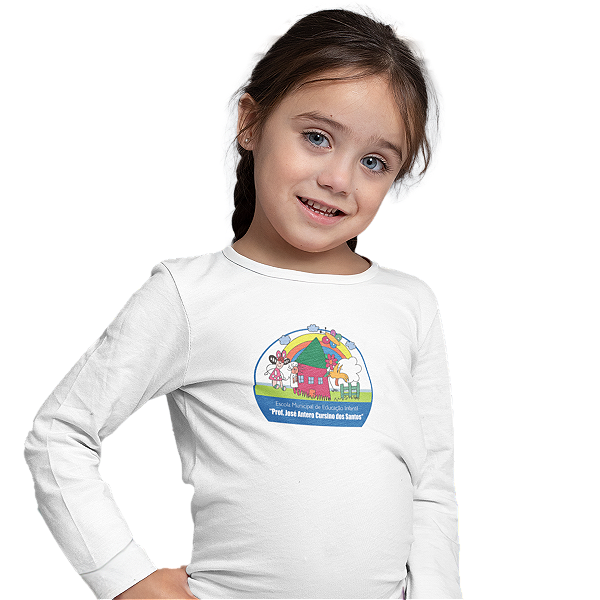 Camiseta Escolar Infantil 100% Poliéster Manga Longa - EMEI Prof. José Antero Cursino dos Santos