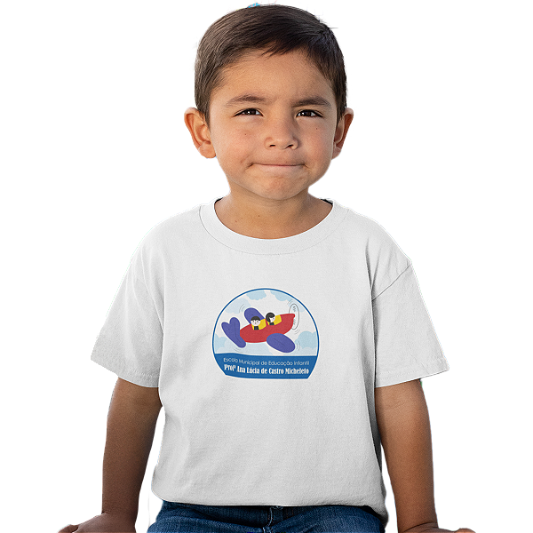 Camiseta Escolar Infantil 100% Algodão Manga Curta - EMEI Profª Ana Lúcia de Castro Micheleto