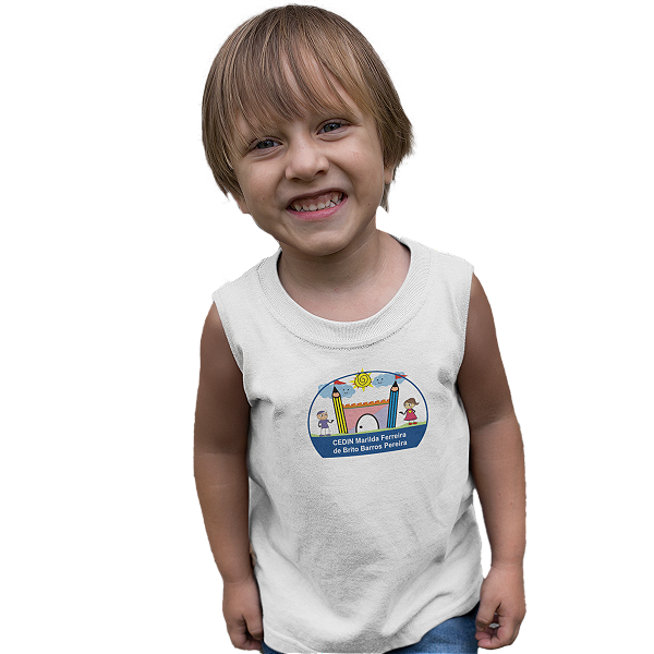Camiseta Escolar Infantil 100% Poliéster Regata - CEDIN Marilda Ferreira B. B. Pereira
