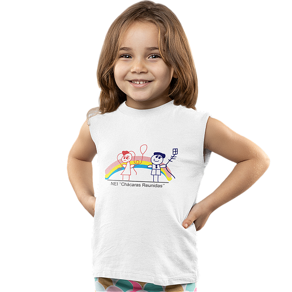 Camiseta Escolar Infantil 100% Poliéster Regata - NEI Chácaras Reunidas
