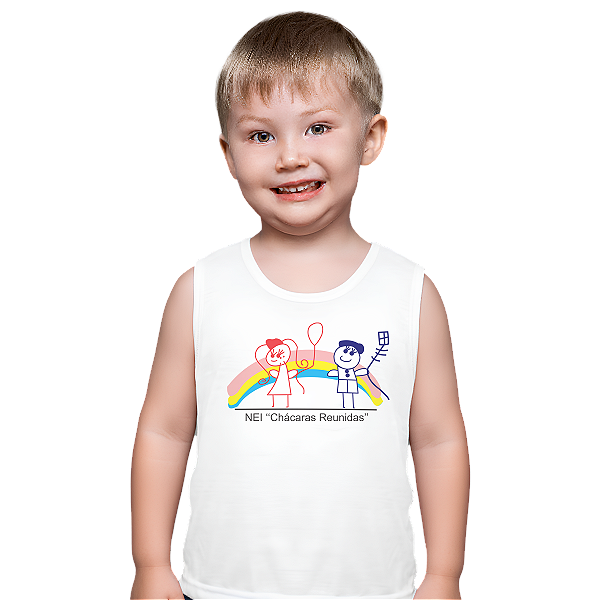 Camiseta Escolar Infantil 100% Poliéster Regata - NEI Chácaras Reunidas