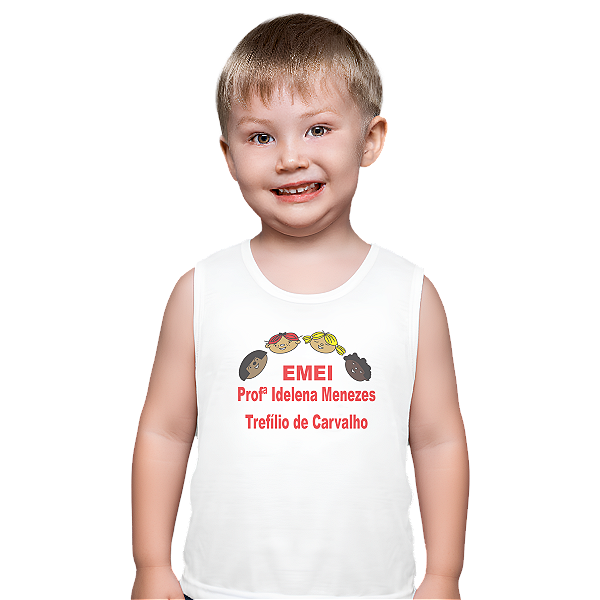 Camiseta Escolar Infantil 100% Algodão Regata - EMEI Profª Idelena Menezes Trefílio de Carvalho