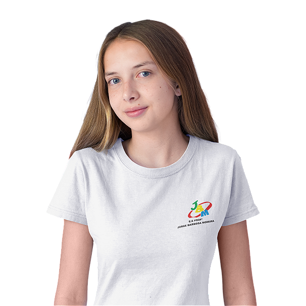 Camiseta Escolar Juvenil 100% Poliéster Manga Curta - E.E. Profº Jorge Barbosa Moreira