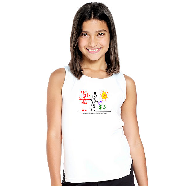 Camiseta Escolar Infantil 100% Poliéster Regata - EMEI Prof. Arlindo Caetano Filho