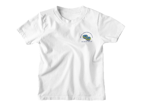 Camiseta Escolar Infantil 100% Algodão Manga Curta - EMEFI Profª Leonor Pereira Nunes Galvão