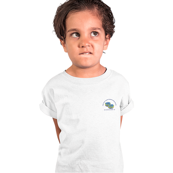 Camiseta Escolar Infantil 100% Algodão Manga Curta - EMEFI Profª Leonor Pereira Nunes Galvão