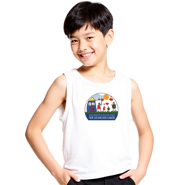 Camiseta Escolar Infantil 100% Poliéster Regata - Padre João Marcondes Guimarães