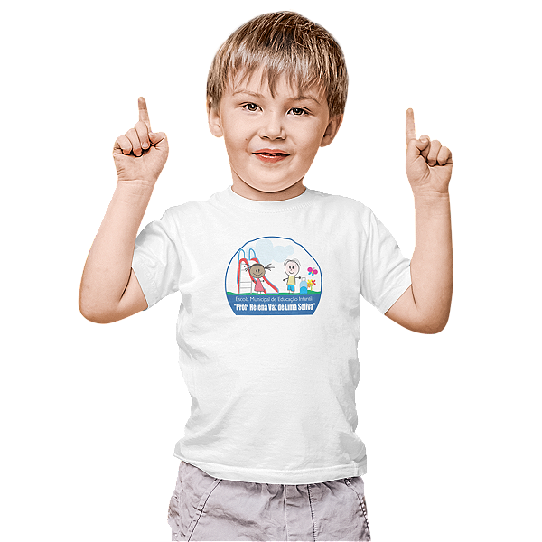 Camiseta Escolar Infantil 100% Algodão Manga Curta - EMEI Profª Helena Vaz de L. Soliva