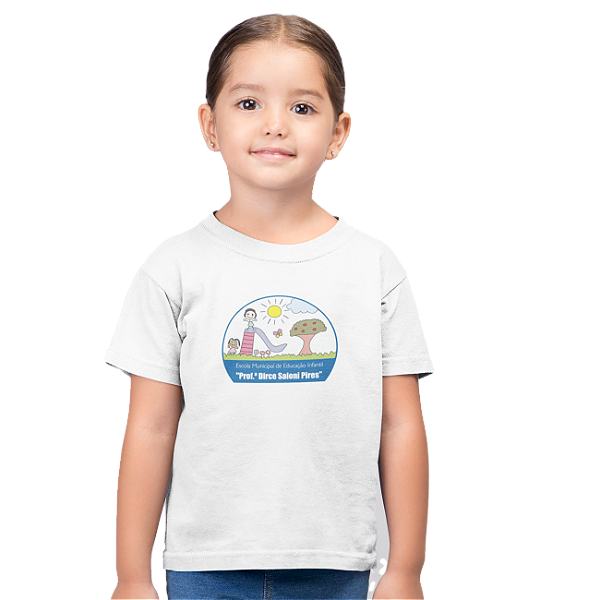 Camiseta Escolar Infantil 100% Poliéster Manga Curta - EMEI Profª Dirce Saloni