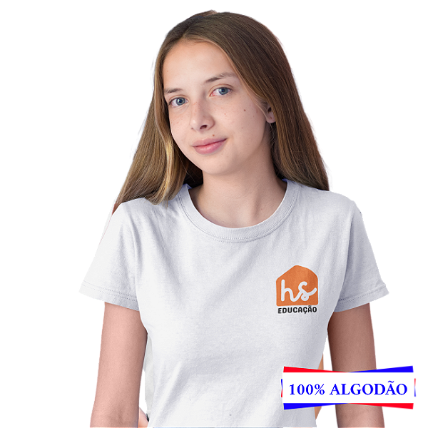 Camiseta Escolar Juvenil 100% Algodão Manga Curta - Família de Trigo