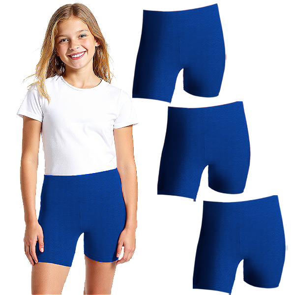 KIt 3 Bermudas Ciclista Suplex Poliamida Infantil
