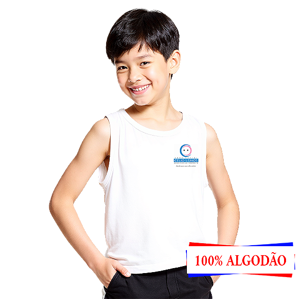 Camiseta Escolar Infantil 100% ALGODÃO Regata - CECOI Célio Lemos