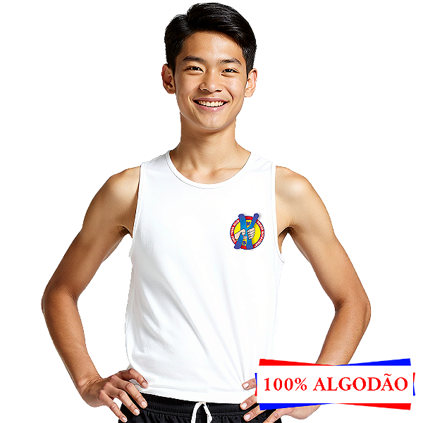 Camiseta Regata Escolar Juvenil 100% ALGODÃO - EMEF Prof. Hélio Walter Bevilacqua