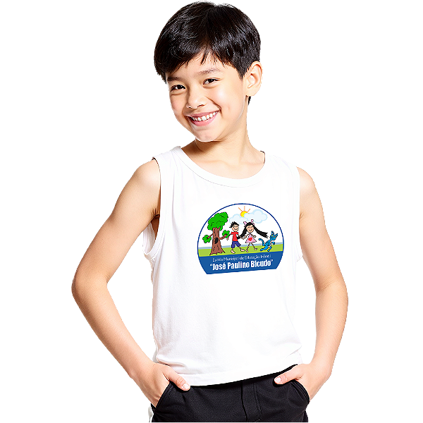 Camiseta Escolar Infantil 100% Algodão Regata - EMEI José Paulino Bicudo