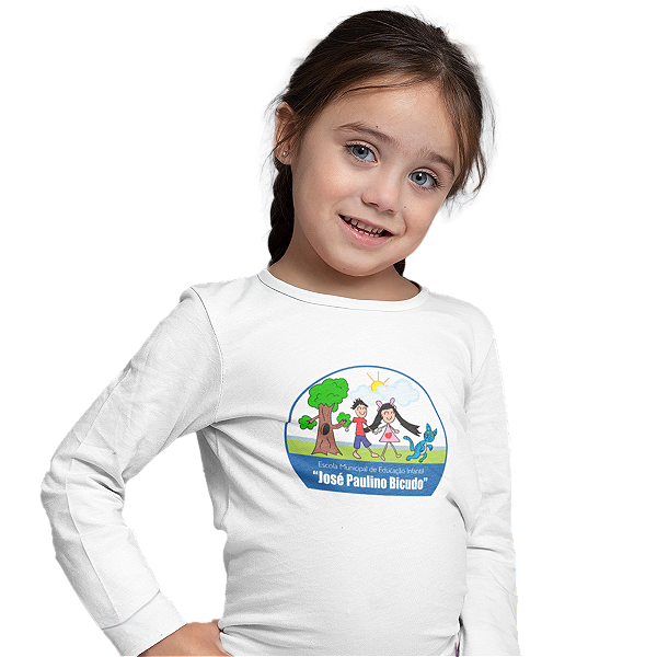 Camiseta Escolar Infantil 100% Algodão Manga Longa - EMEI José Paulino Bicudo