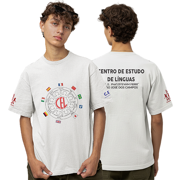 Camiseta Escolar Juvenil 100% Poliéster Manga Curta - CEL - E.E. Profº Estevam Ferri