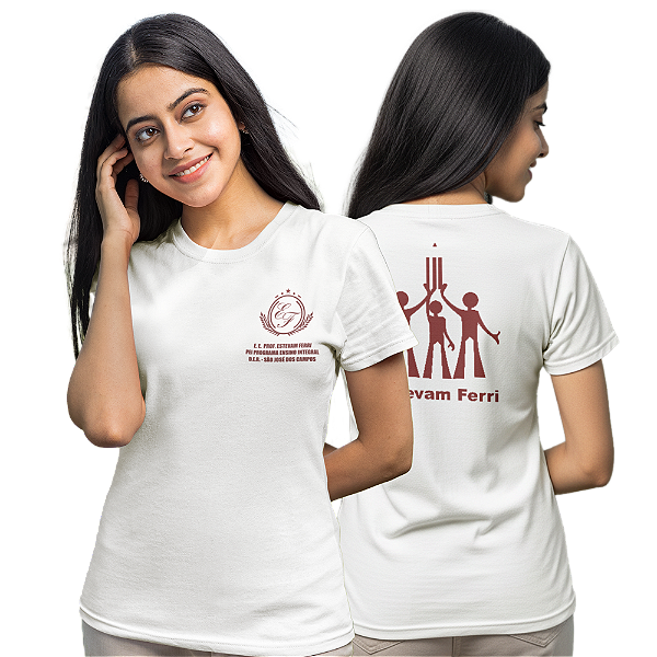 Camiseta Escolar Adulto 100% Poliéster Manga Curta - E.E. Profº Estevam FerrI