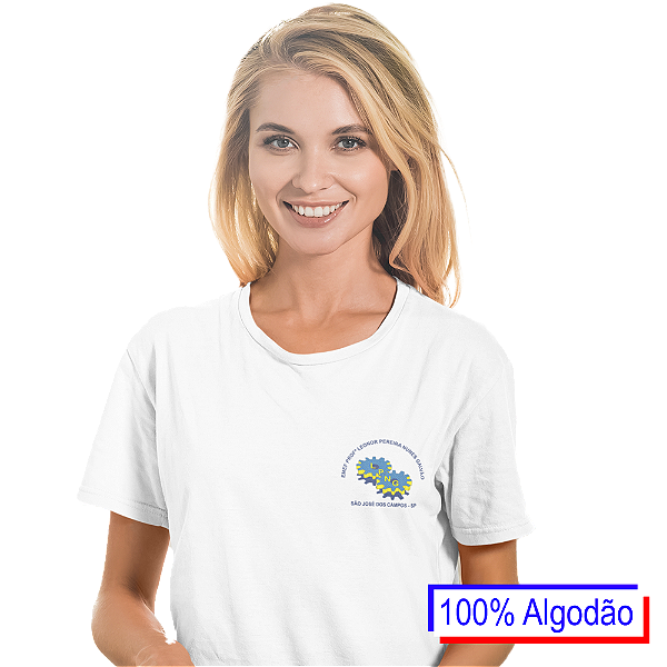 Camiseta Escolar Adulto 100% Algodão Manga Curta - EMEF Profª Leonor Pereira Nunes Galvão