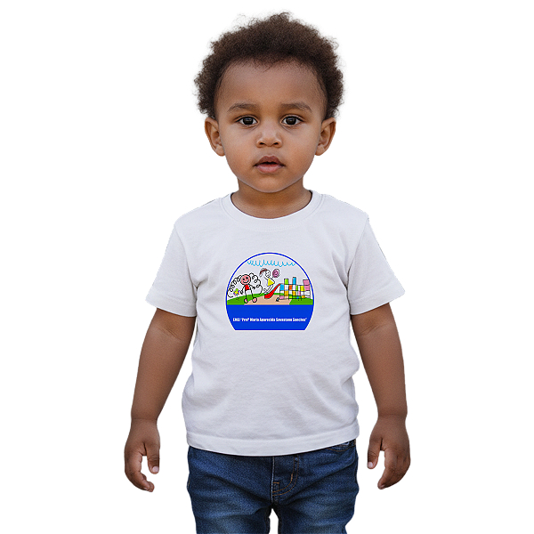 Camiseta Escolar Infantil 100% Algodão Manga Curta - EMEI Profª Maria Aparecida Savastano Sanchez