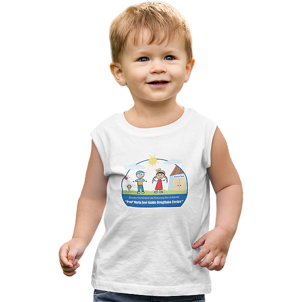 Camiseta Escolar Infantil 100% Algodão Regata - EMEI Profª Maria José Guido Brogliato Freire