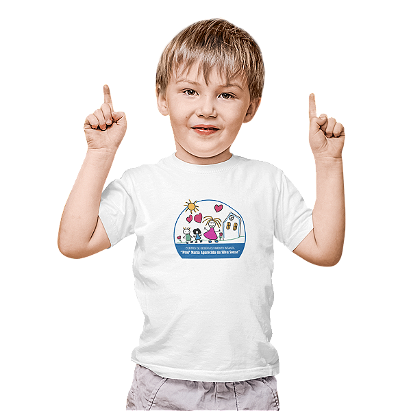 Camiseta Escolar Infantil 100% Poliéster Manga Curta - CEDIN Profª Maria Aparecida da Silva Souza